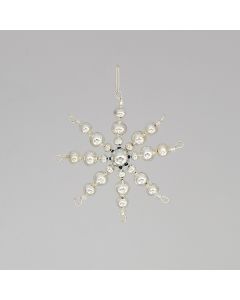 Stern aus Glasperlen, 6 cm, silber