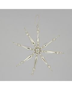 Stern aus Glasperlen, silber