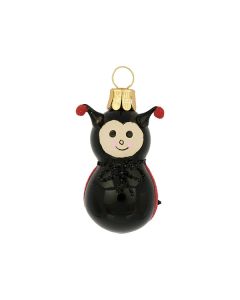 Glasfigur, Marienkäfer, 6 cm, schwarz-rot