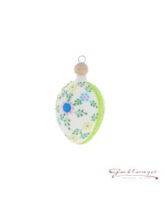 Easter Egg, white with flowers