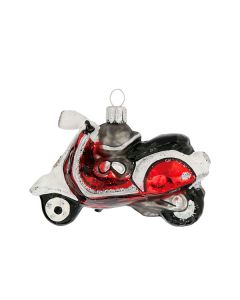 Glasfigur, Vespa, weiß, rot, grün