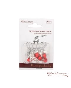 Bastelpackung Stern, silber rot