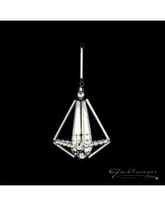 Diamant aus Glasperlen, 6,5 cm, silber