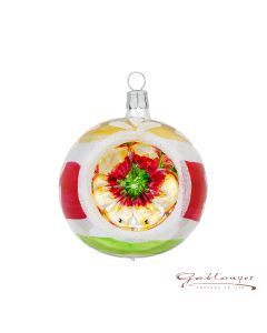 Christmas Ball made of glass, 7 cm, Retro-Design with reflector