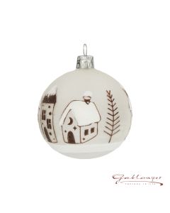 Christmas Ball made of glass, 7 cm, snowy houses
