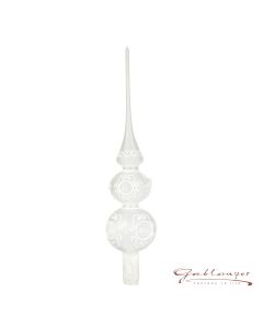Christbaumspitze aus Glas, 32 cm, transparent mit Reflektor