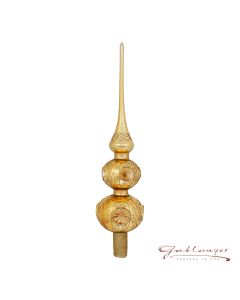 Tree topper made of glass, 32 cm, red-gold