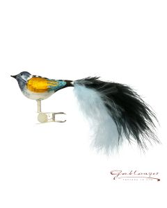 Bird made of glass, cm, black-blue