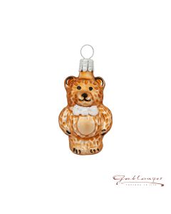 Glass figure, Teddy Bear, brown-white, 5.5 cm
