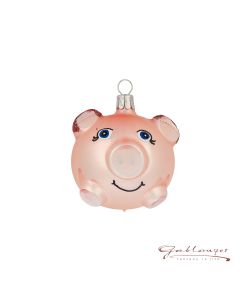 Glasfigur, Schwein, 6 cm, rosa