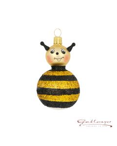Glass figure, Bumblebee, 9 cm, black-gold