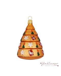 Glasfigur, Weihnachtsbaum, 9,5 cm, altgold