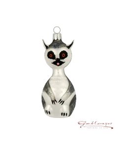 Glasfigur, Lemur, 9,5 cm, schwarz-weiß