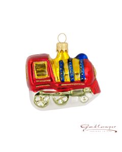 Glasfigur, Lokomotive, 6 cm, im Retro-Design