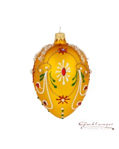 Osterei aus Glas, 10 cm, orange im Faberge-Stil