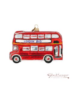 Glasfigur, Londoner Bus, rot, 12 cm
