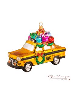 Glasfigur, New York Taxi mit Geschenken, 14,5 cm,  bunt