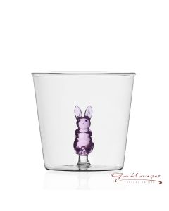 Trinkglas mit Hase, handgefertigt