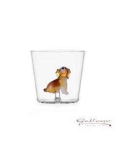 Trinkglas mit Hund Golden Retriever, handgefertigt