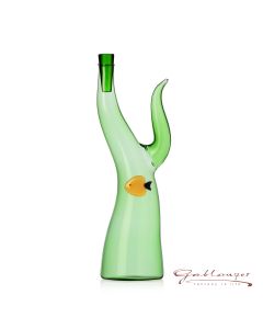 Flasche aus Glas, Seegras mit Fisch, handgefertigt