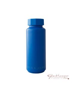 Thermoflasche "LIFE IS A JOURNEY", kobaltblau