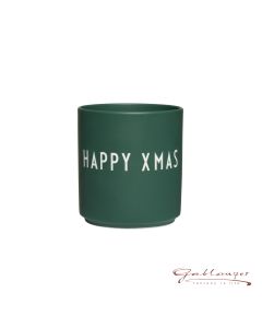 Becher "HAPPY XMAS", dunkelgrün