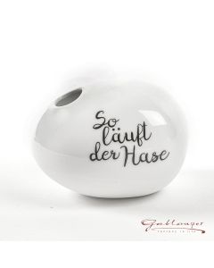 Eiervase "So läuft der Hase", Porzellan