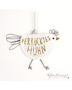Anhänger "Verrückte Hühner" goldener Aufdruck
