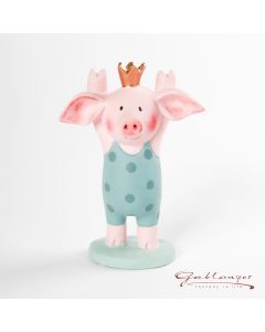 Saubande "Karl König" Keramikfigur, handbemalt