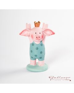 Saubande Mini "Karl König" Keramikfigur, handbemalt