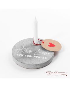 Lichtkreis "Alles Liebe zum Geburtstag" mit Kerze