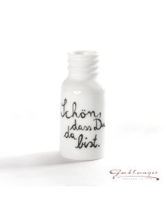 Mini-Vase "Schön, dass du da bist", Porzellan
