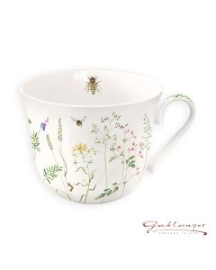 Tasse aus Porzellan, Wildblumen mit Biene