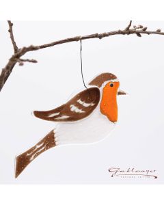 Glasvogel "Rotkehlchen" zum Hängen, handgefertigt