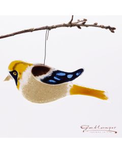 Glasvogel "Kernbeißer" zum Hängen, handgefertigt