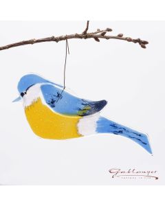 Glasvogel "Kleiber" zum Hängen, handgefertigt