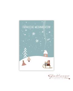 Glückwunschkarte "Fröhliche Weihnachten" mit Kuvert