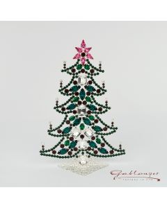 Christmastree made of rhinestones, cm, green-silver