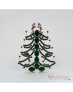 Christmastree made of rhinestones, green-silver, cm