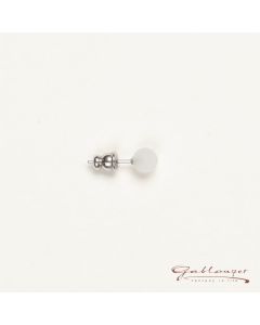 Ohrstecker, Polarisperle 6 mm, weiß