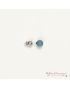 Ohrstecker, Polarisperle 6 mm, taubenblau