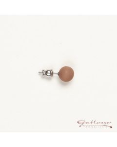 Ohrstecker, Polarisperle 8 mm, kakao-braun