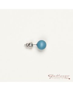 Ohrstecker, Polarisperle 8 mm, taubenblau