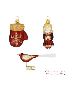 Set, consisting of three figurines made of glass