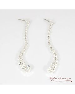 Ohrstecker, Strass, silber