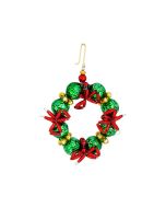 Glasperlen, Adventkranz, 7 cm, rot-grün-gold