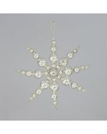 Schneeflocken aus Glasperlen, 10 cm, silber