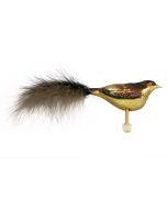 Vogel aus Glas, 18 cm, gold-braun mit aufwendiger Bemalung