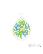 Easter Egg, 6 cm, transparent with flowers