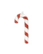 Glass figure, Candy Cane, 11 cm, white-red